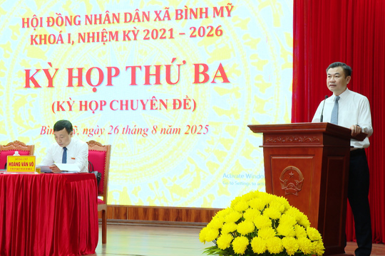 Kỳ họp thứ ba (kỳ họp chuyên đề) HĐND xã Bình Mỹ khóa I, nhiệm kỳ 2021-2026 