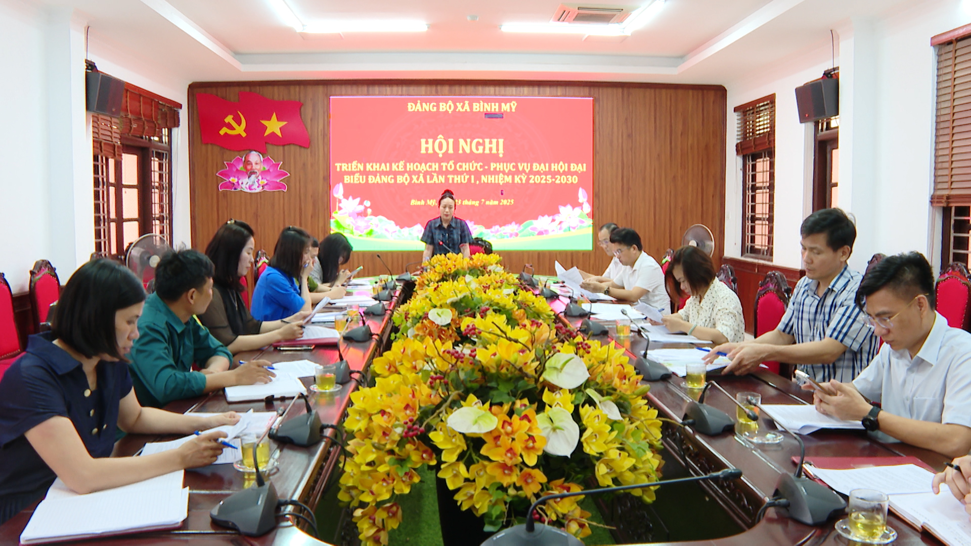 Đảng ủy xã Bình Mỹ họp Tiểu ban Tổ chức - Phục vụ Đại hội Đảng bộ xã lần thứ I, nhiệm kỳ 2025-2030